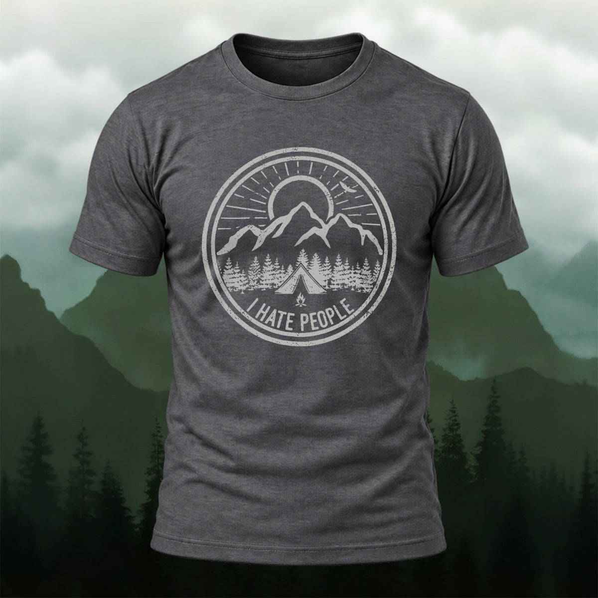 Vintage Mountain Emblem Premium Cotton T-Shirt