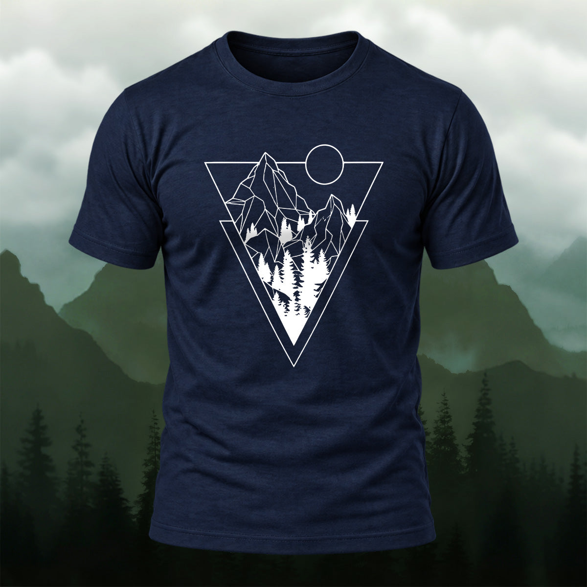 Natural Mountain Forest Combed Cotton T-Shirt