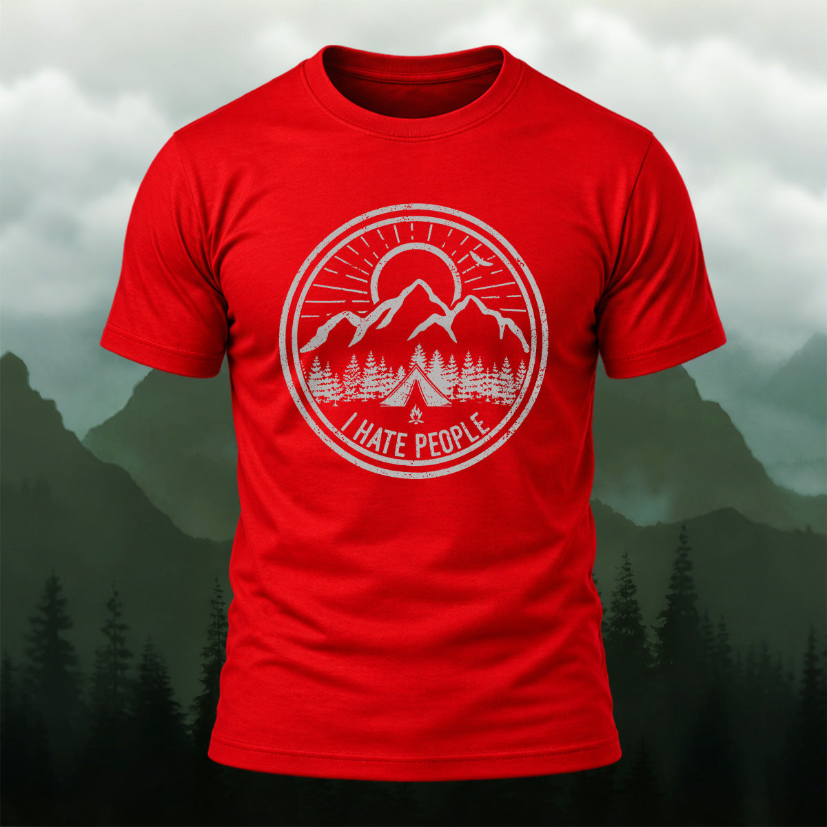 Vintage Mountain Emblem Premium Cotton T-Shirt