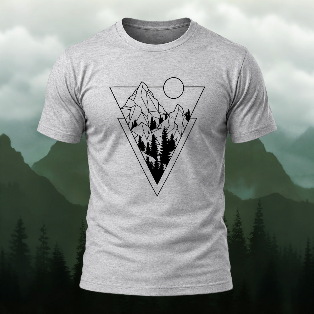 Natural Mountain Forest Combed Cotton T-Shirt