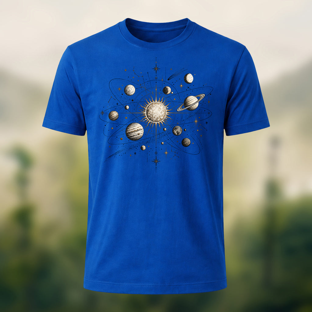DTG Vintage Planetary Chart Combed Cotton T-Shirt