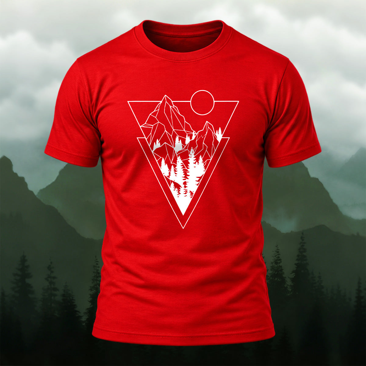 Natural Mountain Forest Combed Cotton T-Shirt