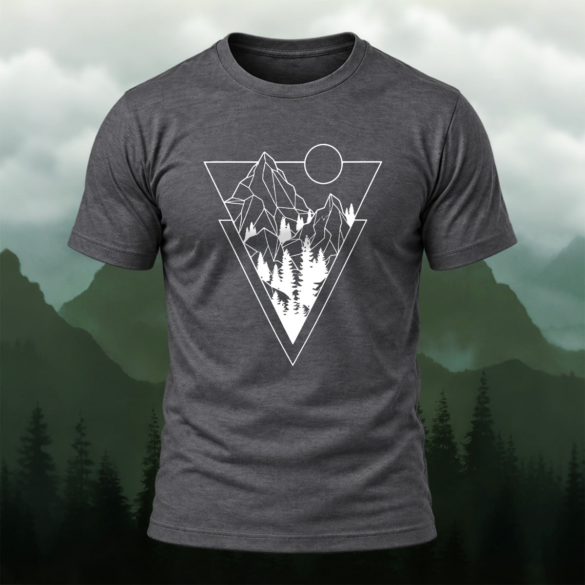 Natural Mountain Forest Combed Cotton T-Shirt