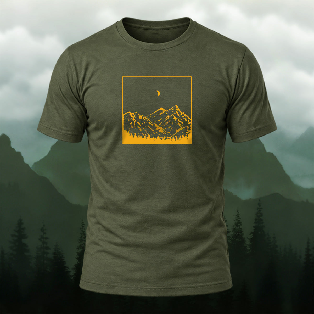 Vintage Mountain Moonlight Soft Cotton T-Shirt