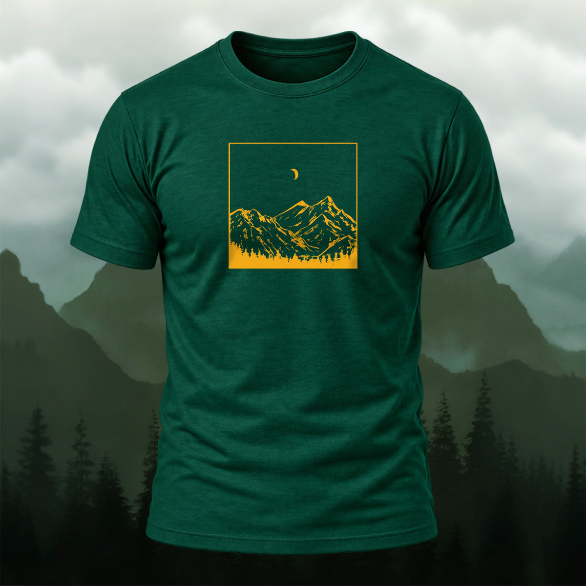 Vintage Mountain Moonlight Soft Cotton T-Shirt