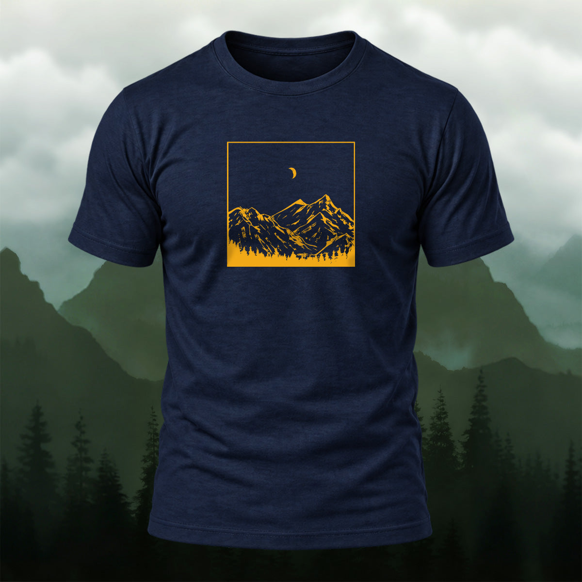 Vintage Mountain Moonlight Soft Cotton T-Shirt