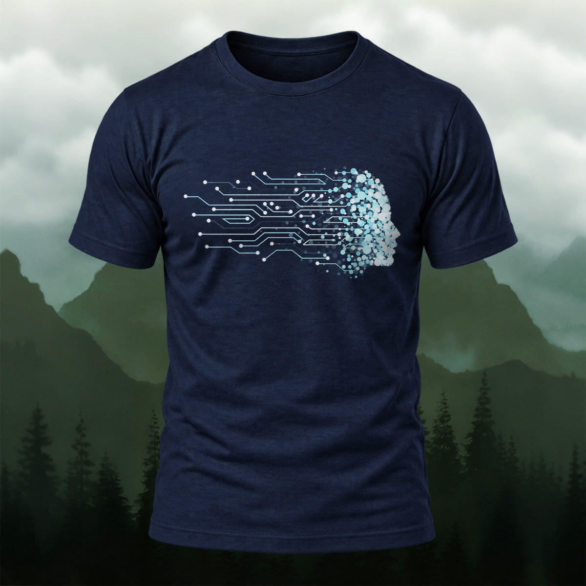DTG Cyber Digital Jellyfish Premium Cotton T-Shirt
