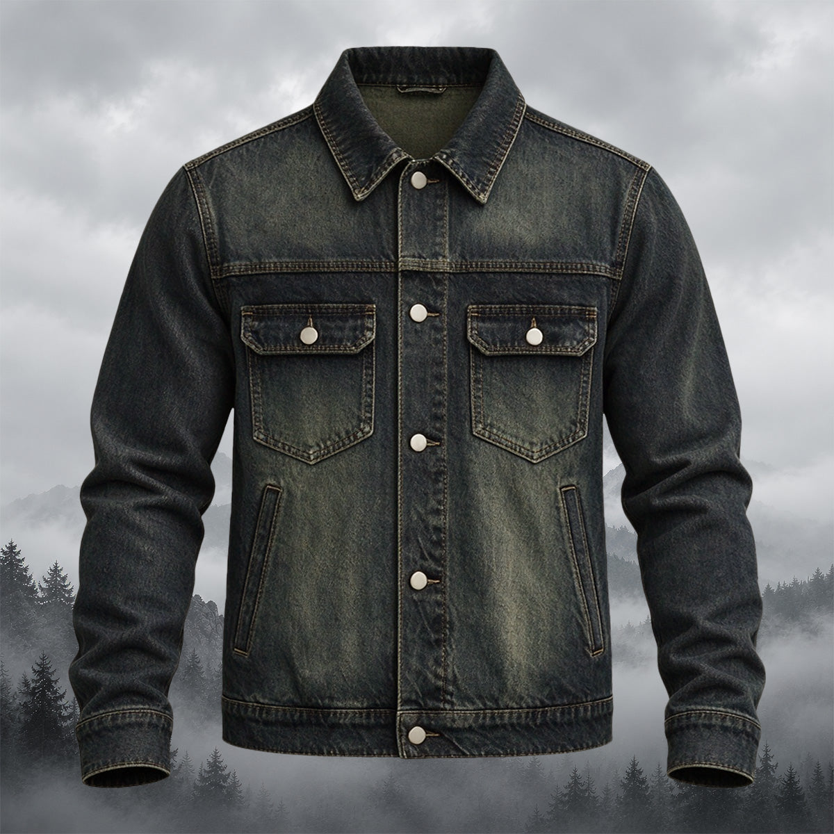Dark Skeletal Spider Denim Jacket