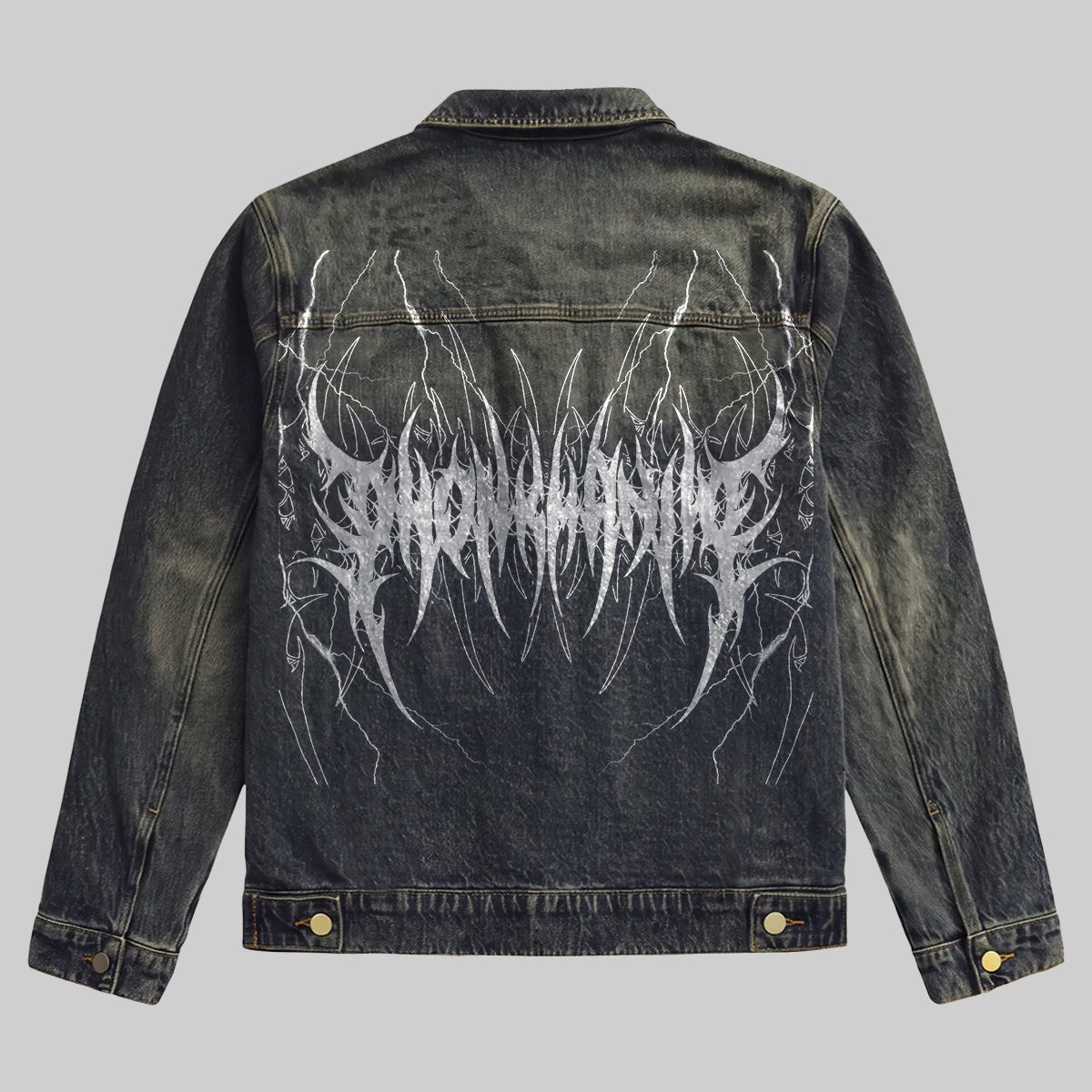 Dark Gothic Emblem Denim Jacket