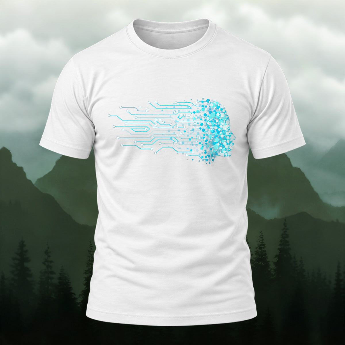 DTG Cyber Digital Jellyfish Premium Cotton T-Shirt