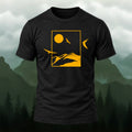 Golden Mountain Nature Silhouette Cotton T-Shirt