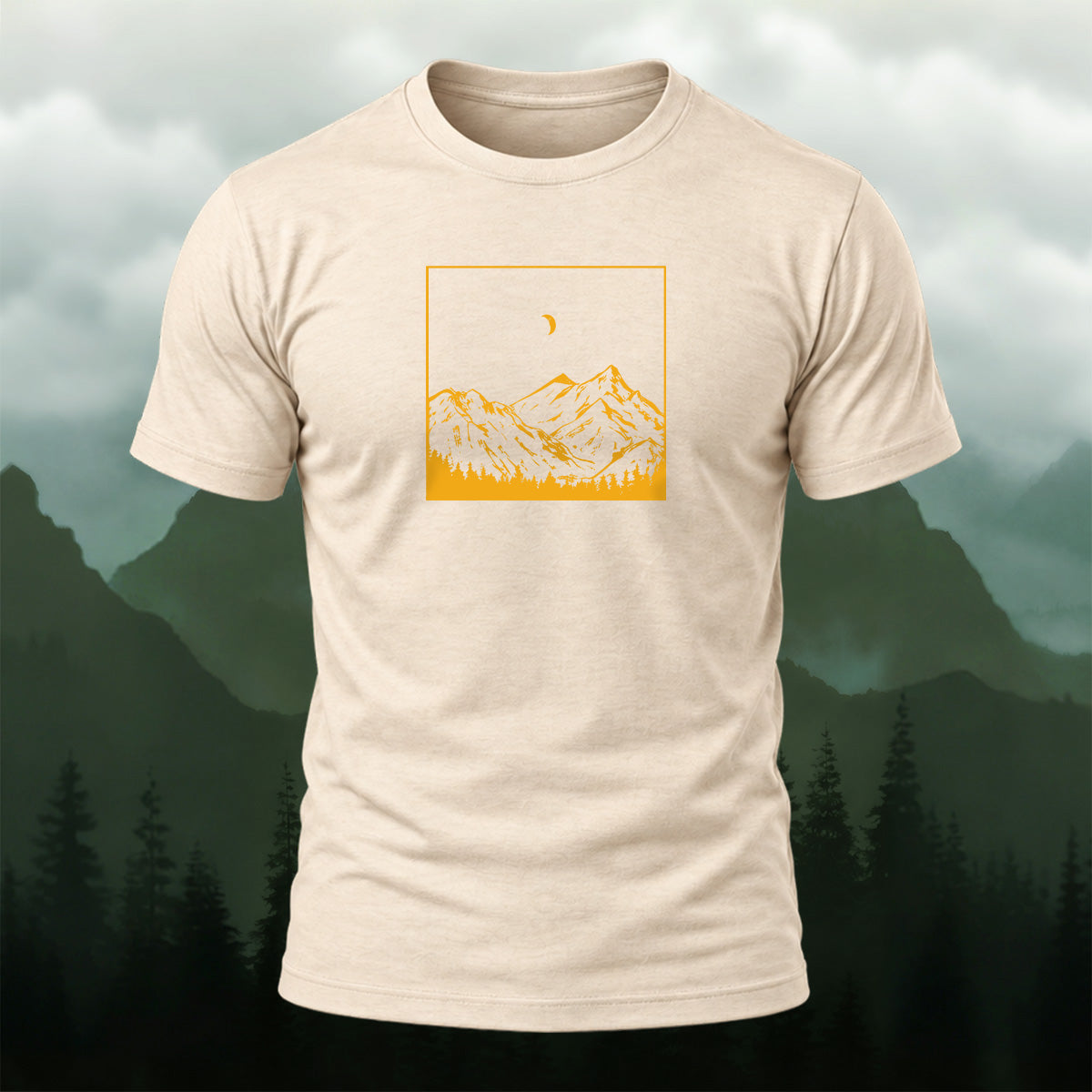 Vintage Mountain Moonlight Soft Cotton T-Shirt