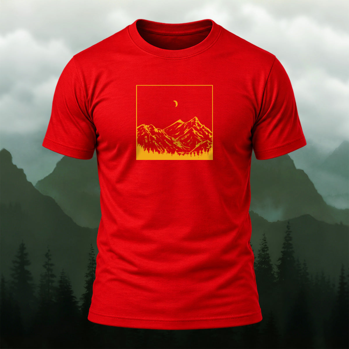 Vintage Mountain Moonlight Soft Cotton T-Shirt