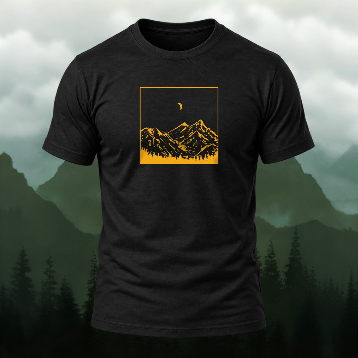 Vintage Mountain Moonlight Soft Cotton T-Shirt