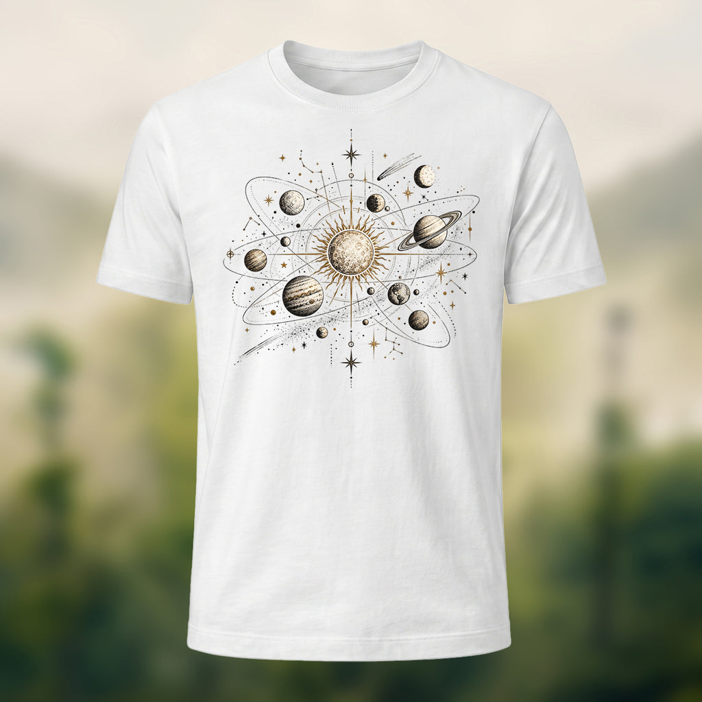 DTG Vintage Planetary Chart Combed Cotton T-Shirt