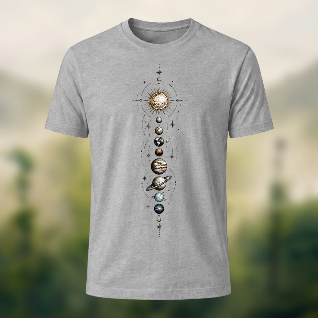 DTG Artistic Solar System Combed Cotton T-Shirt