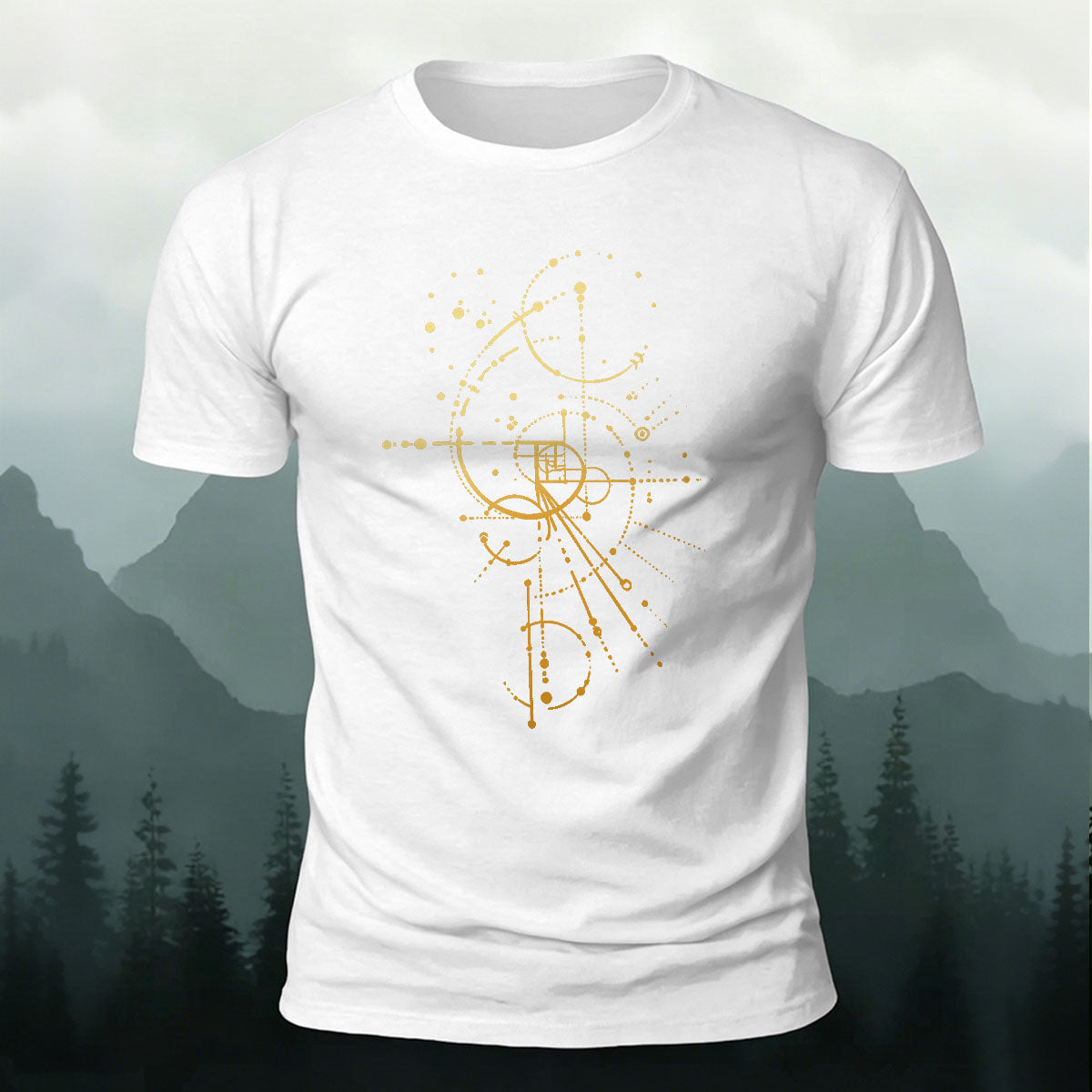 Geometric Line Graphics Pattern Skin-friendly T-Shirt