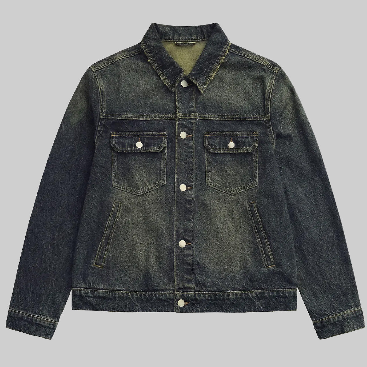 Psychedelic Rainbow Skull Denim Jacket