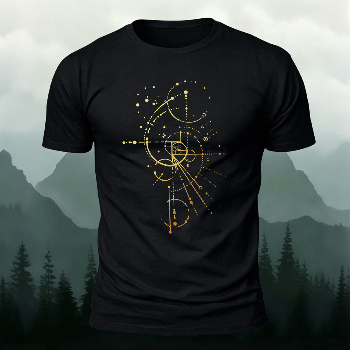 Geometric Line Graphics Pattern Skin-friendly T-Shirt