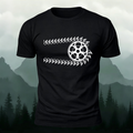 Creative Bike Chain Pattern Combed Cotton T-Shirt
