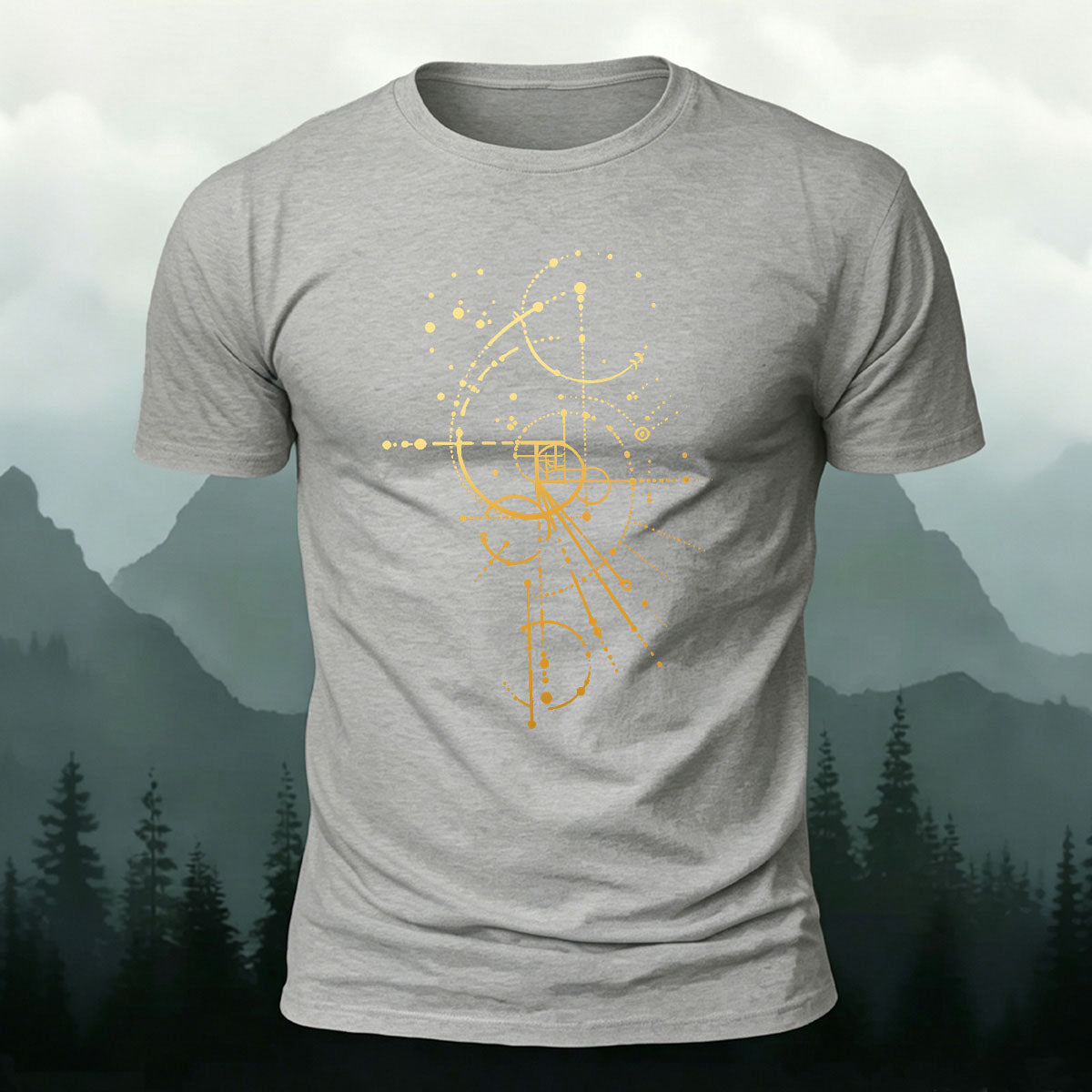Geometric Line Graphics Pattern Skin-friendly T-Shirt