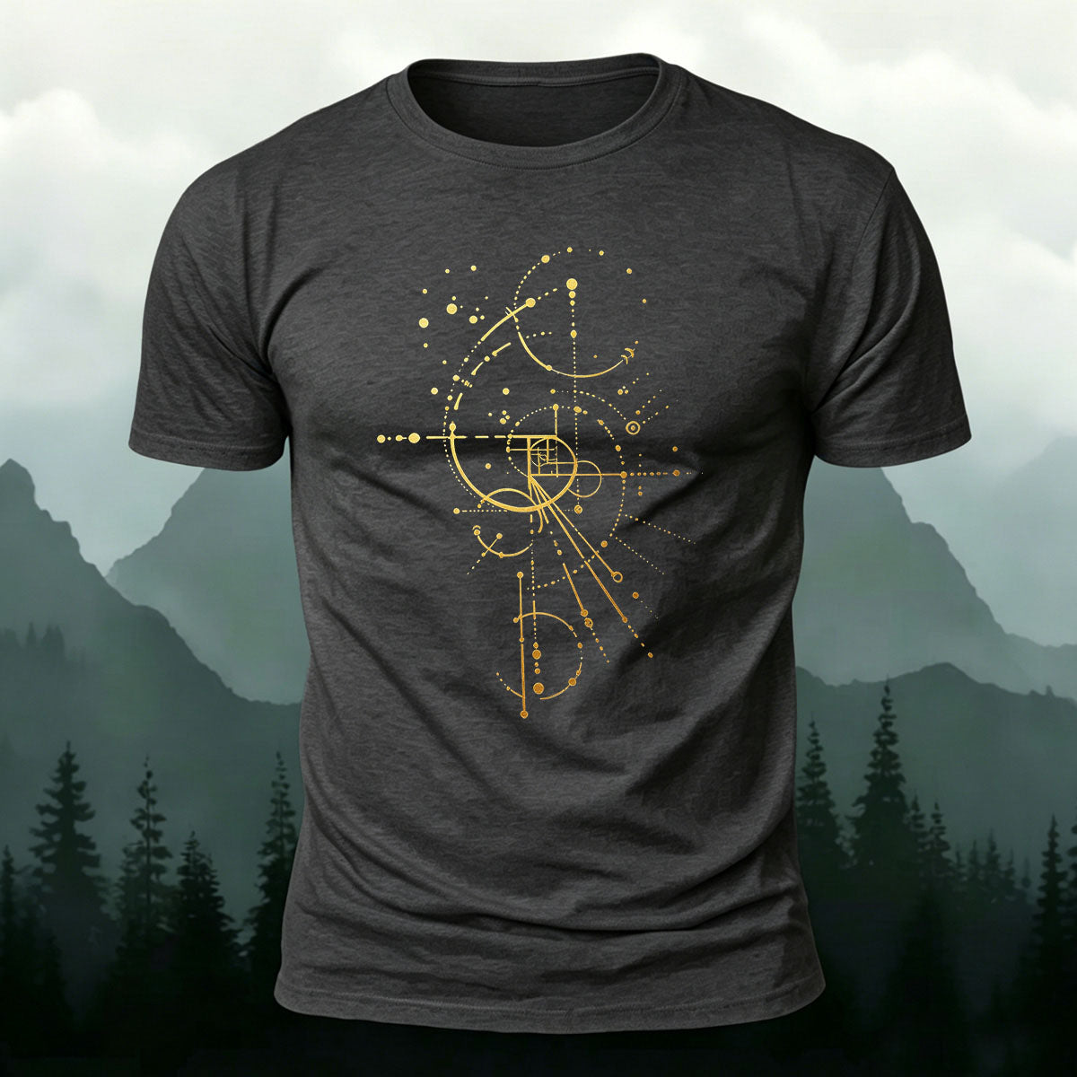 Geometric Line Graphics Pattern Skin-friendly T-Shirt