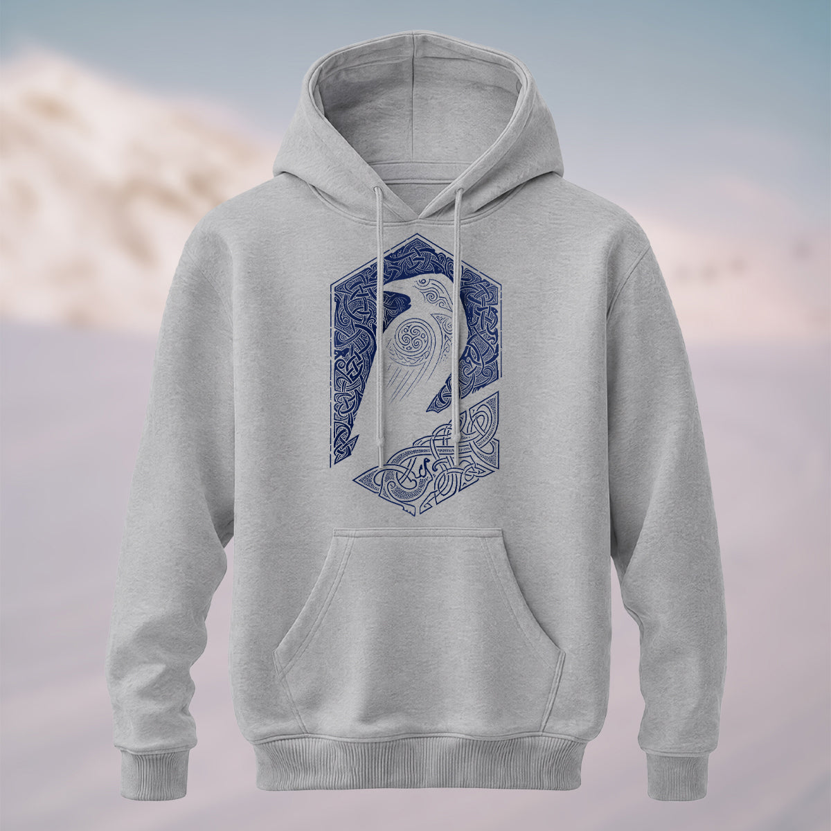 Cotton Made Bird Totem Print Casual Versatile Hoodie