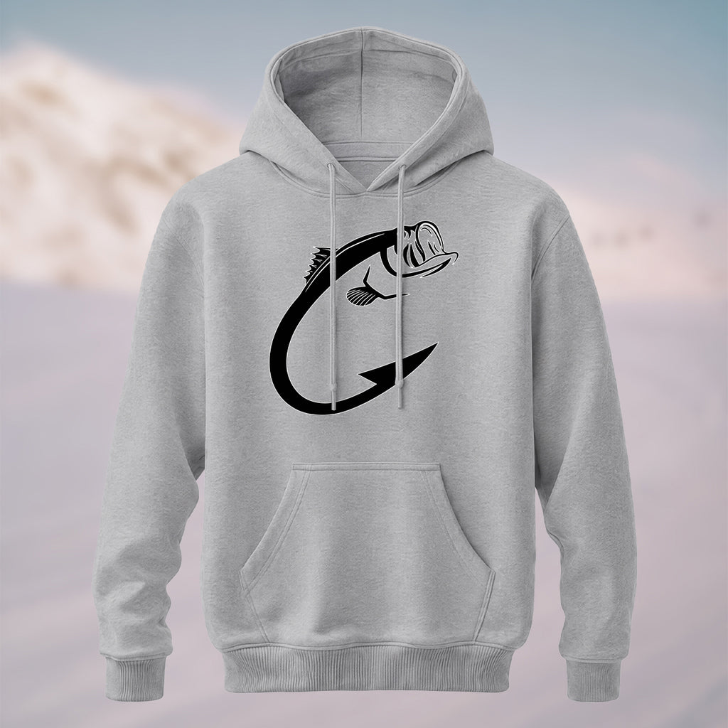 Cotton Made Creative Fish Shaped Hook Print Hoodie