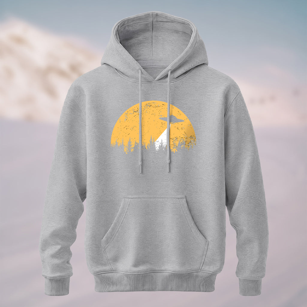 Cotton Made Alien Spaceship Print Hoodie