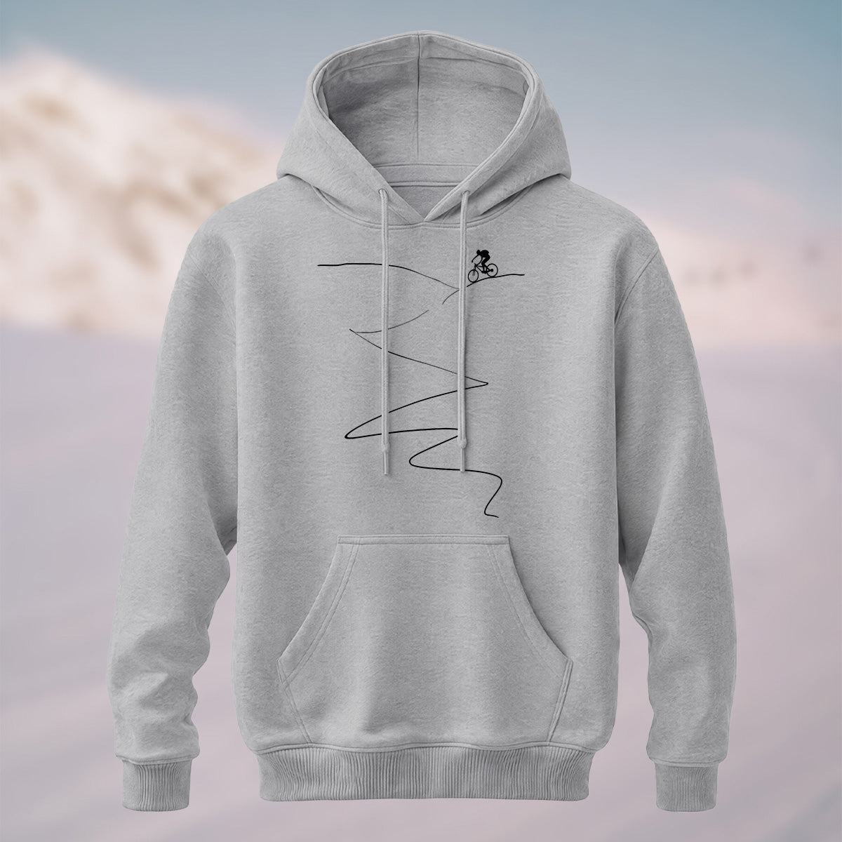 Cotton Made Minimalist Style Cycling Print Hoodie