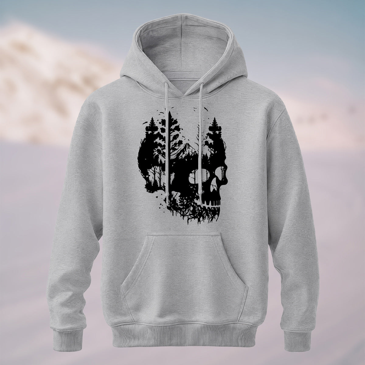 Cotton Made Dark Skull Print Hoodie