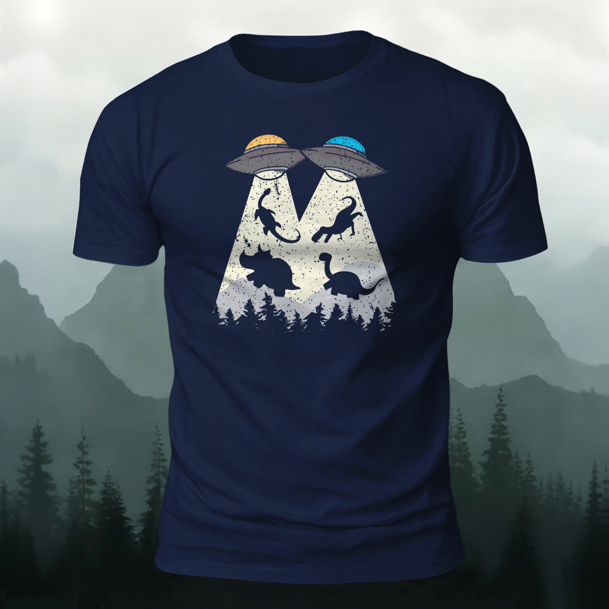 Creative UFO Printed Casual 100% Cotton T-Shirt