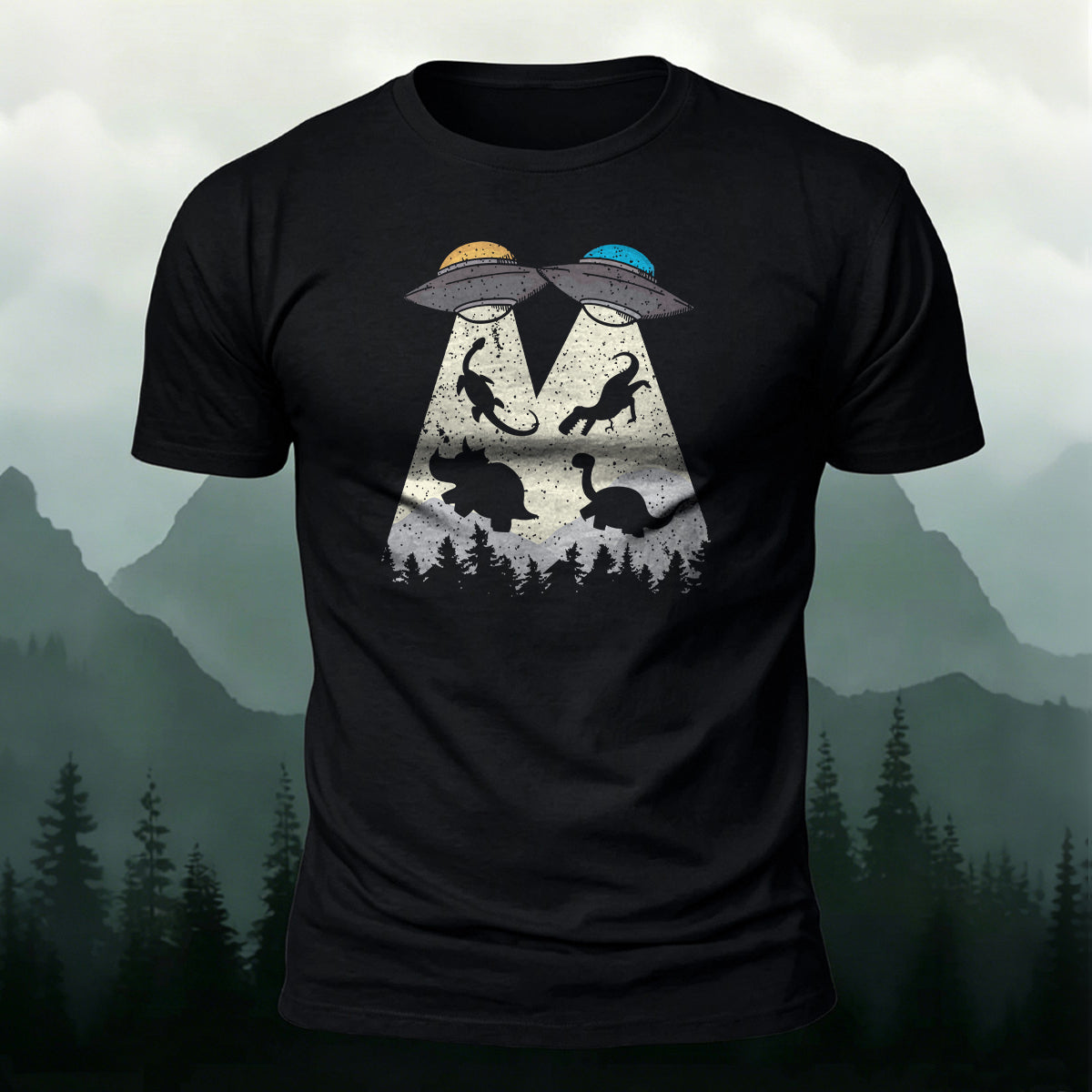 Creative UFO Printed Casual 100% Cotton T-Shirt