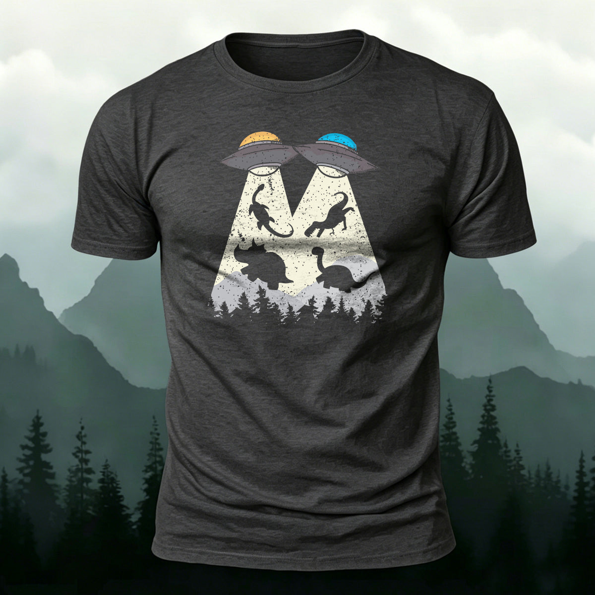 Creative UFO Printed Casual 100% Cotton T-Shirt