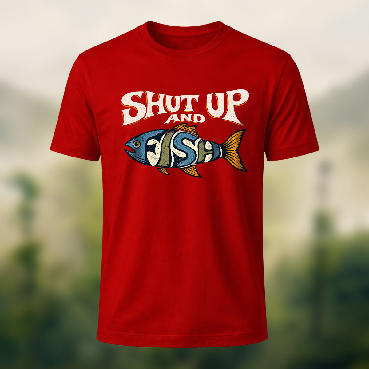 Vintage Fishing Humor Soft Cotton T-Shirt