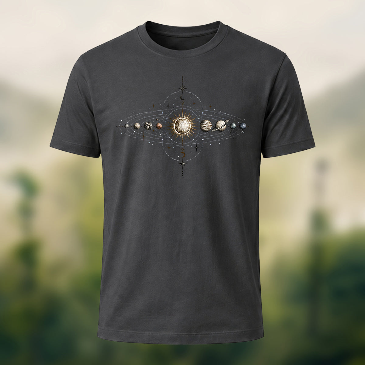 DTG Minimal Solar System Premium Cotton T-Shirt