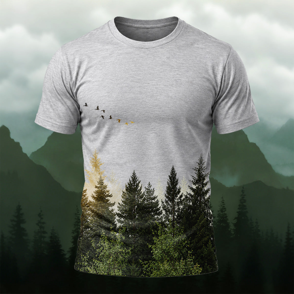 Natural Forest Bird Flight T-Shirt