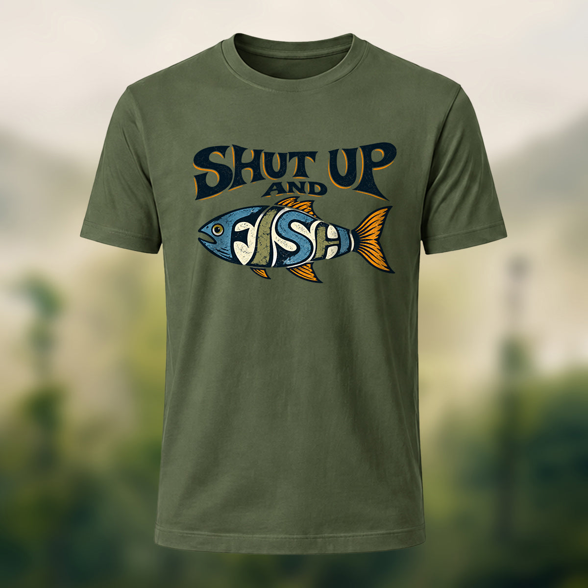 Vintage Fishing Humor Soft Cotton T-Shirt