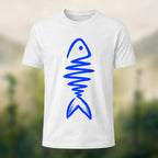 Abstract Fish Skeleton Combed Cotton T-Shirt