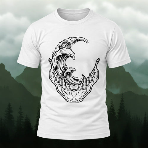 Abstract Skeleton Wave Premium Cotton T-Shirt