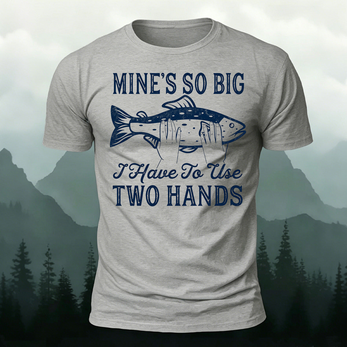 Big Fish in Hand Pattern Daily Cotton T-shirt