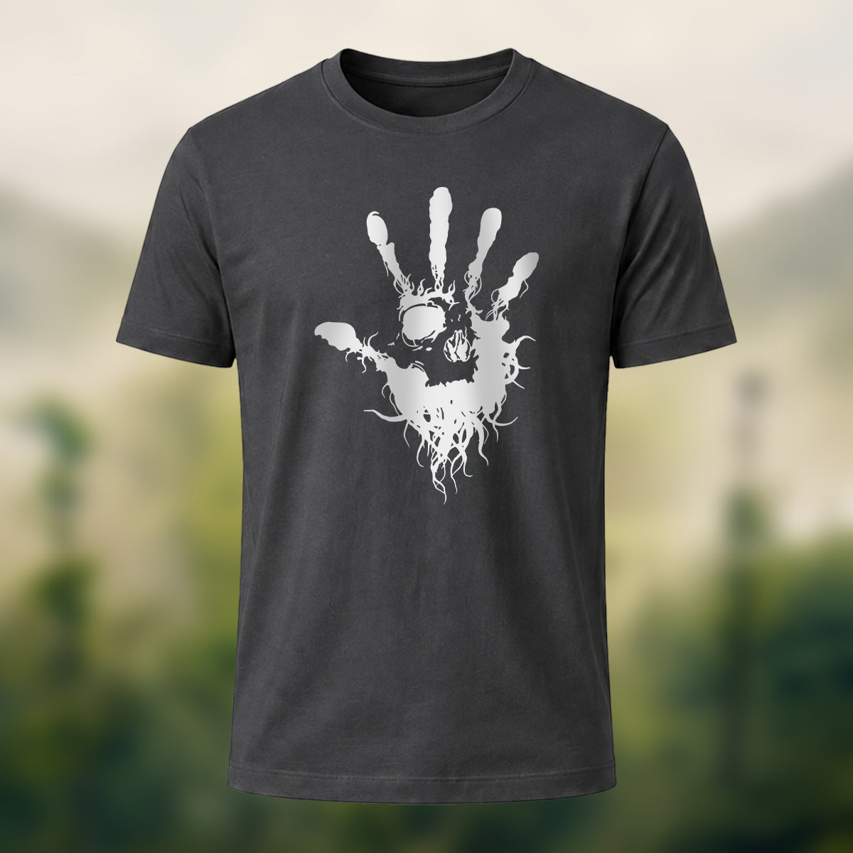 Skeleton Silhouette Print Casual Cotton T-Shirt