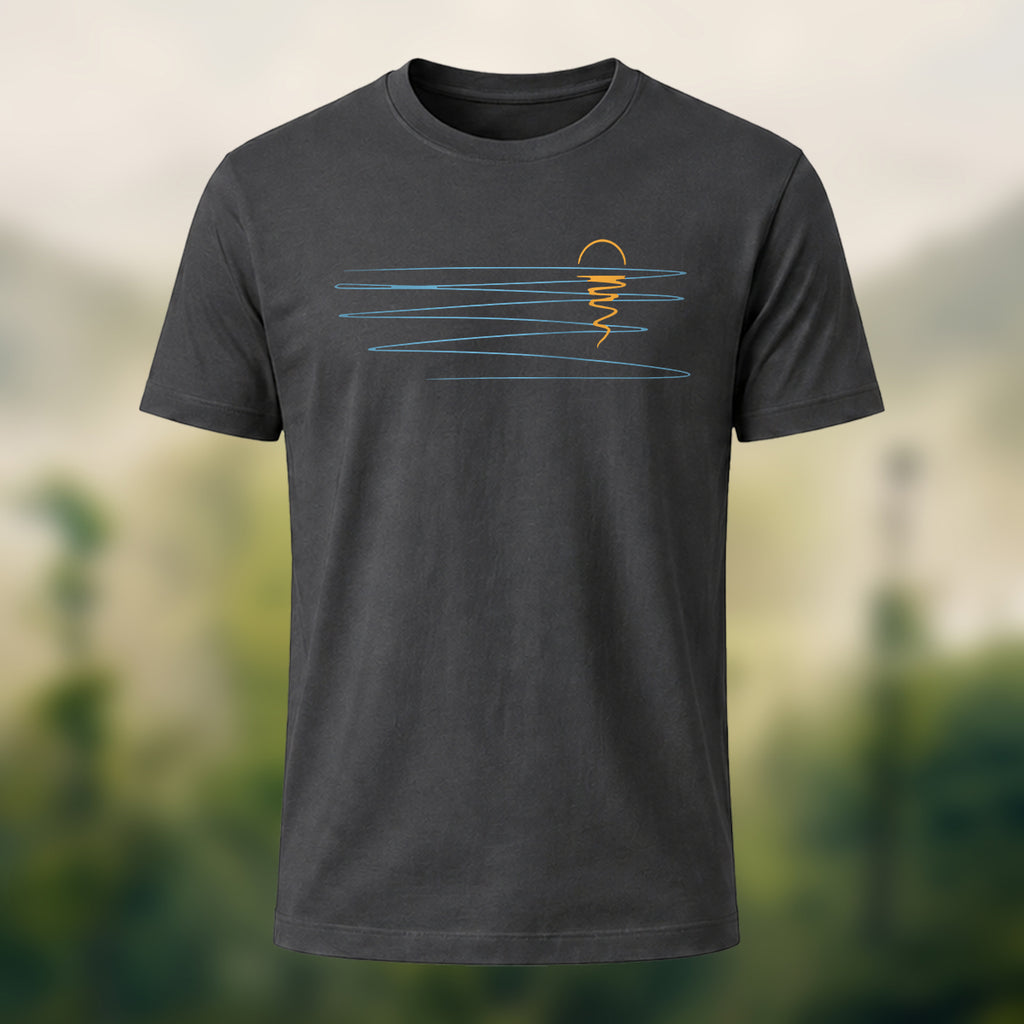 Minimalist Sunset Print Casual Cotton T-Shirt