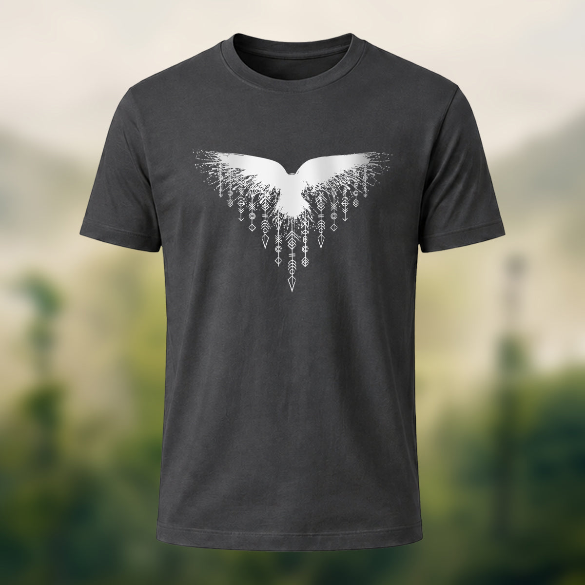 Wings Viking Print Casual 100% Cotton T-Shirt