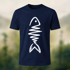Abstract Fish Skeleton Combed Cotton T-Shirt