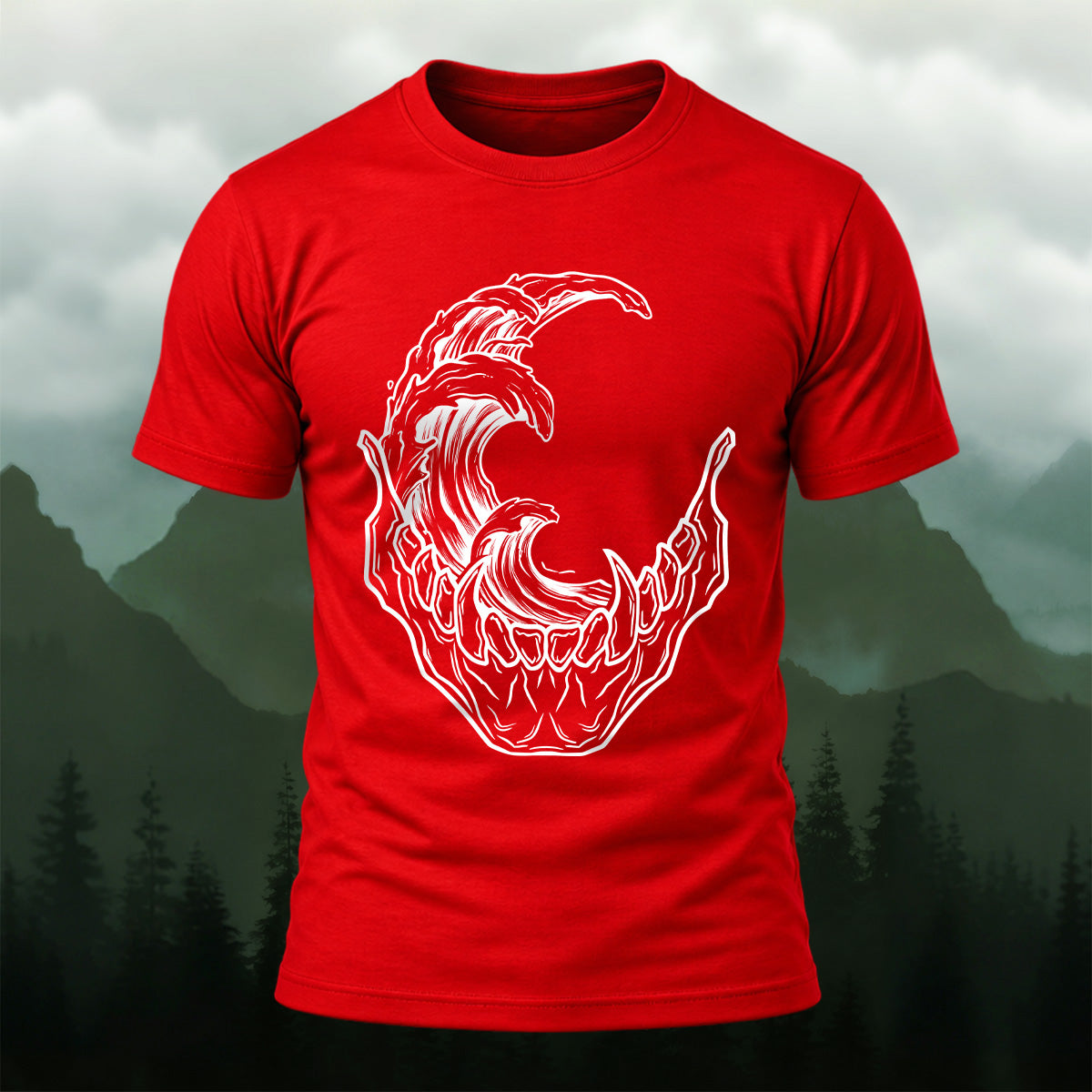 Abstract Skeleton Wave Premium Cotton T-Shirt