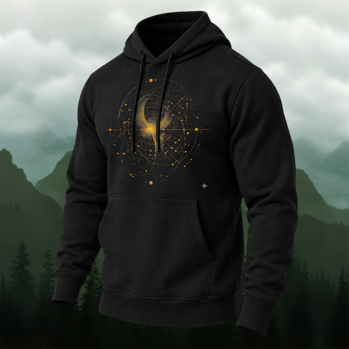 Cotton Made Cosmic Orbital Geometry Hoodie