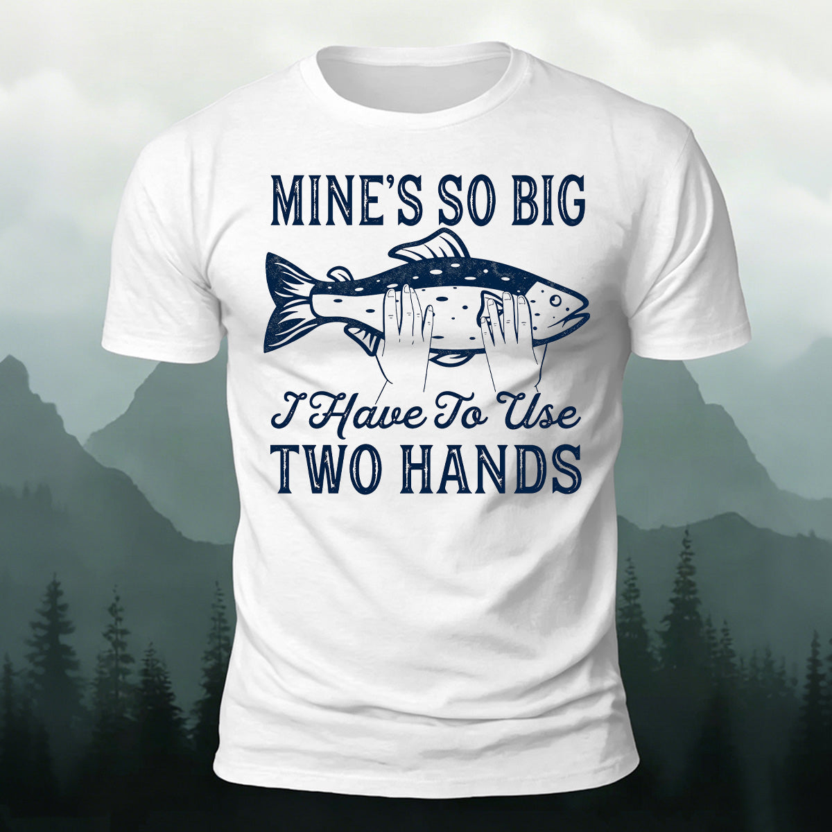 Big Fish in Hand Pattern Daily Cotton T-shirt