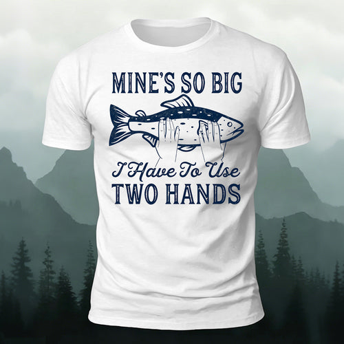 Big Fish in Hand Pattern Daily Cotton T-shirt