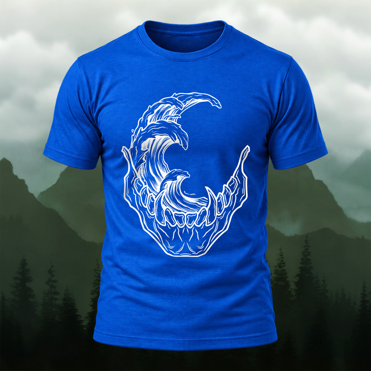 Abstract Skeleton Wave Premium Cotton T-Shirt